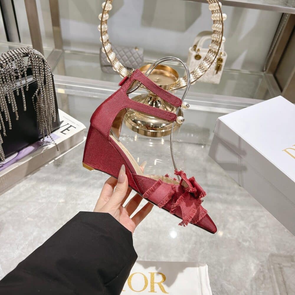 DIOR ADIORABLE WEDGE PUMP RED - Image 7