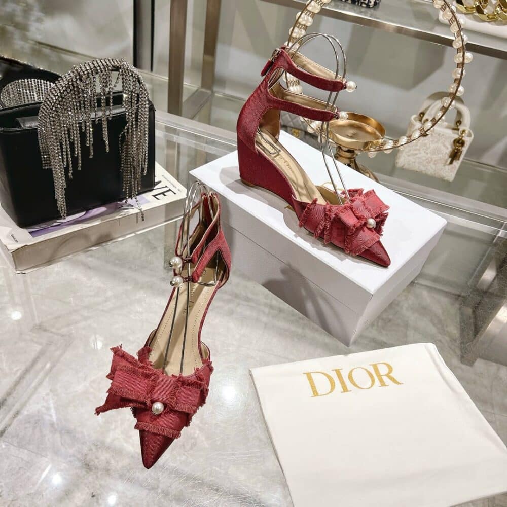 DIOR ADIORABLE WEDGE PUMP RED - Image 4