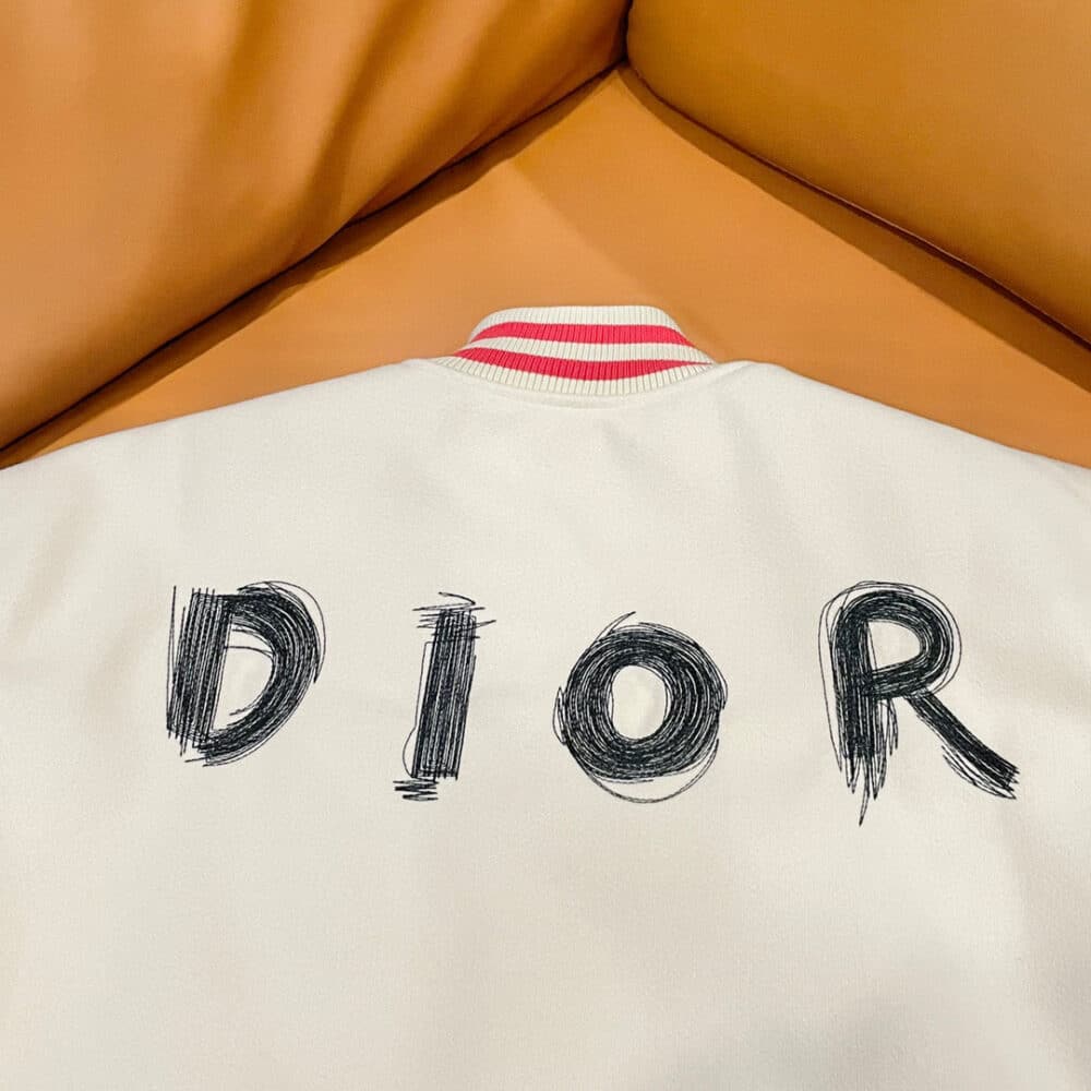 DIOR OTANI WORKSHOP VARSITY JACKET BEIGE AND RED - Image 5