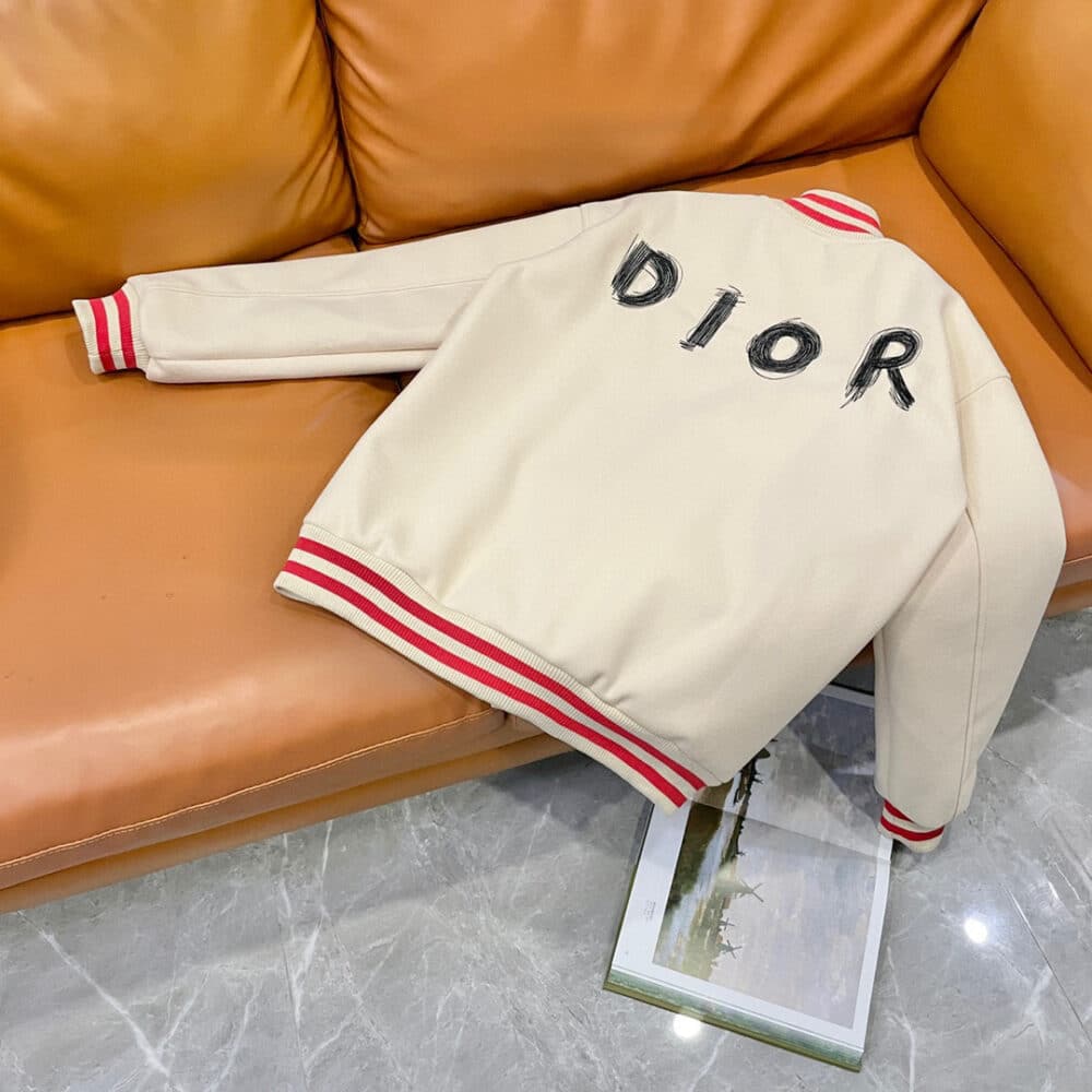 DIOR OTANI WORKSHOP VARSITY JACKET BEIGE AND RED - Image 3