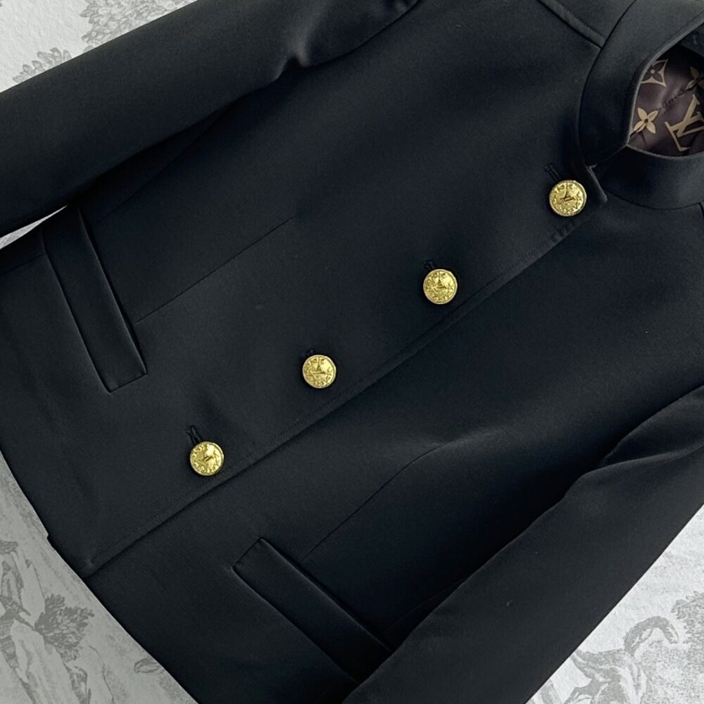 LOUIS VUITTON LV BUTTON OFFICER JACKET BLACK 1AGOKI - Image 5