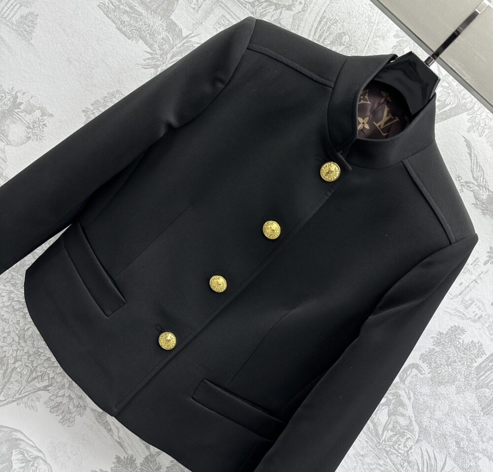 LOUIS VUITTON LV BUTTON OFFICER JACKET BLACK 1AGOKI - Image 3