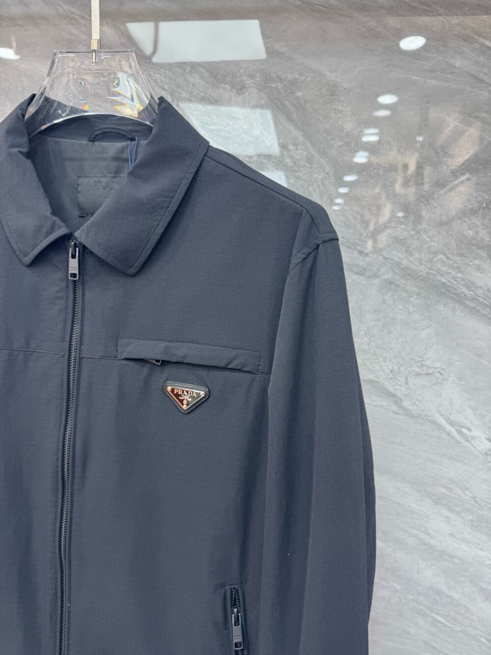 PRADA TECHNICAL POPLIN JACKET BLUE - Image 3