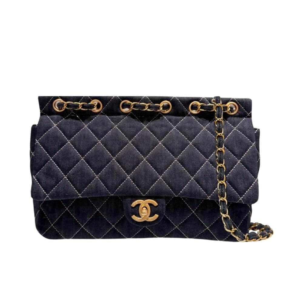 CHANEL CLASSIC FLAP BAG IN DENIM DARK BLUE 30CM