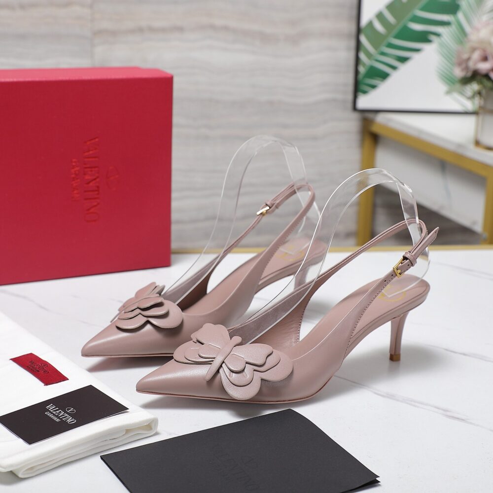 VALENTINO GARAVANI PAPIER PHALÈNE SLINGBACK PUMPS PINK - Image 6