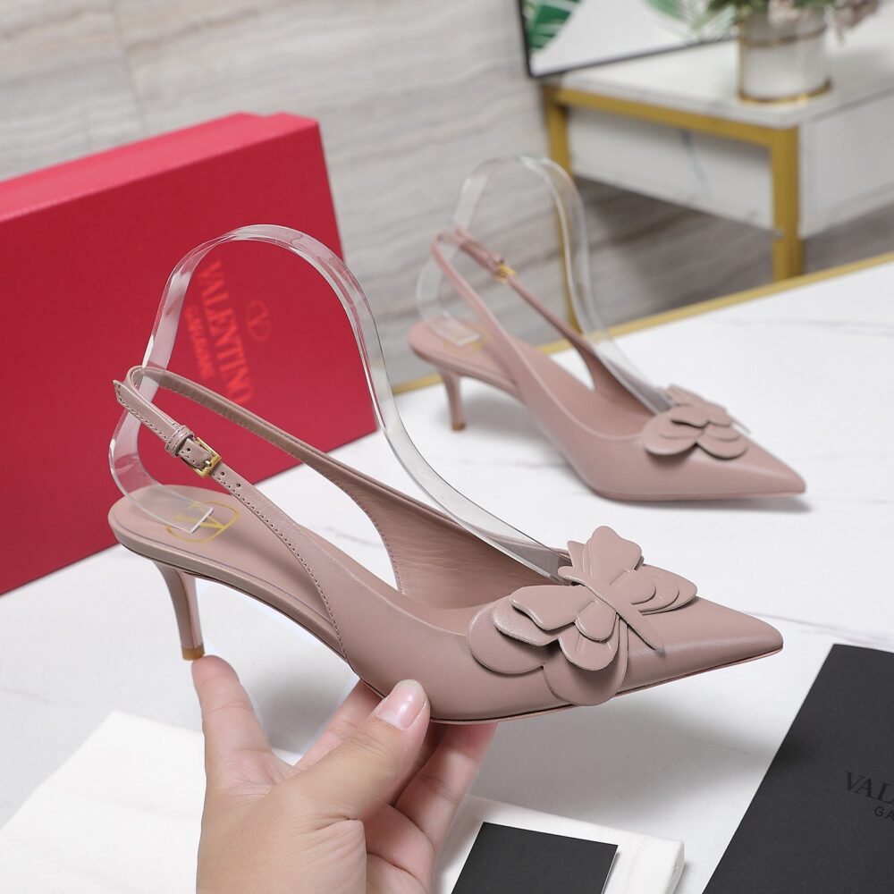 VALENTINO GARAVANI PAPIER PHALÈNE SLINGBACK PUMPS PINK - Image 4