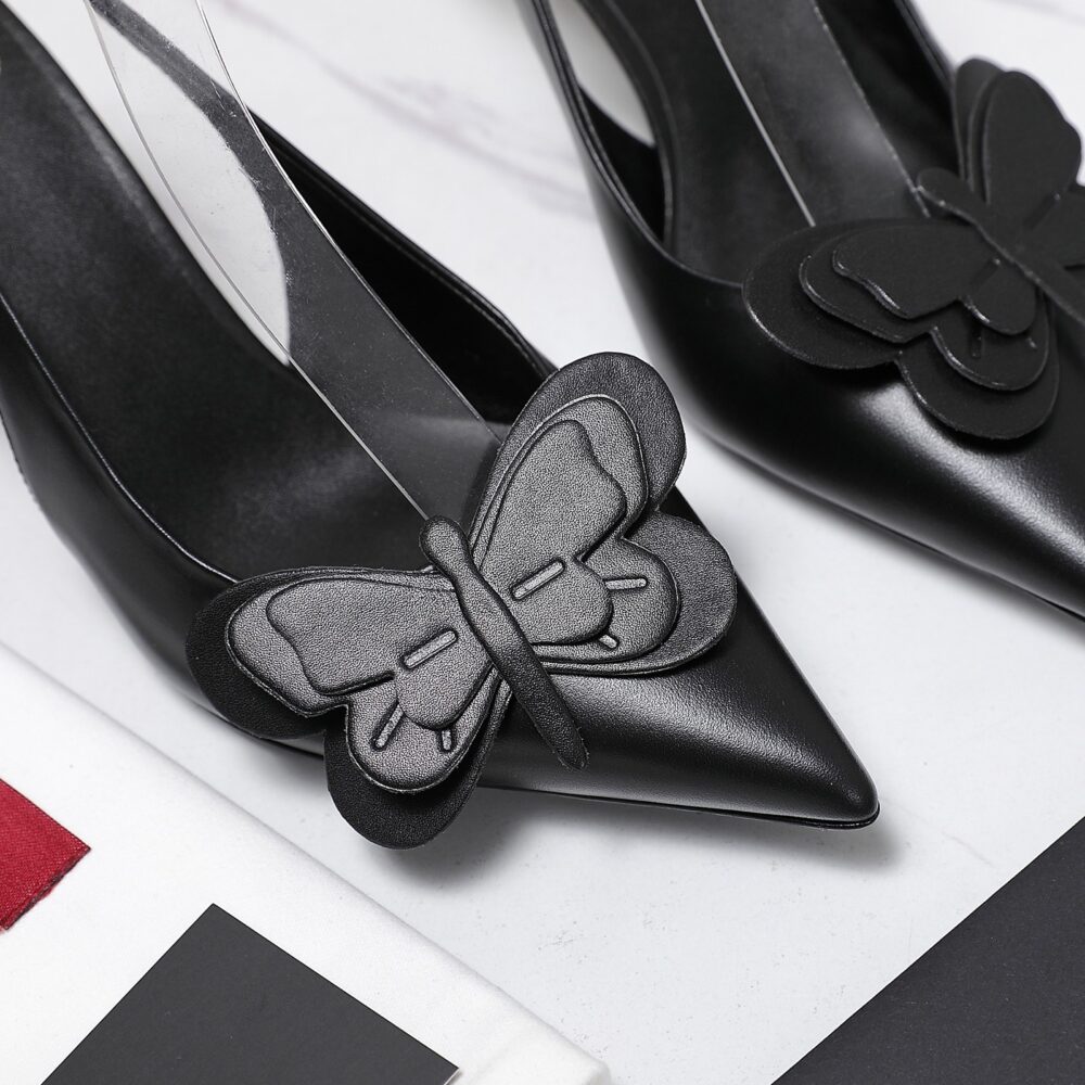 VALENTINO GARAVANI PAPIER PHALÈNE SLINGBACK PUMPS BLACK - Image 10