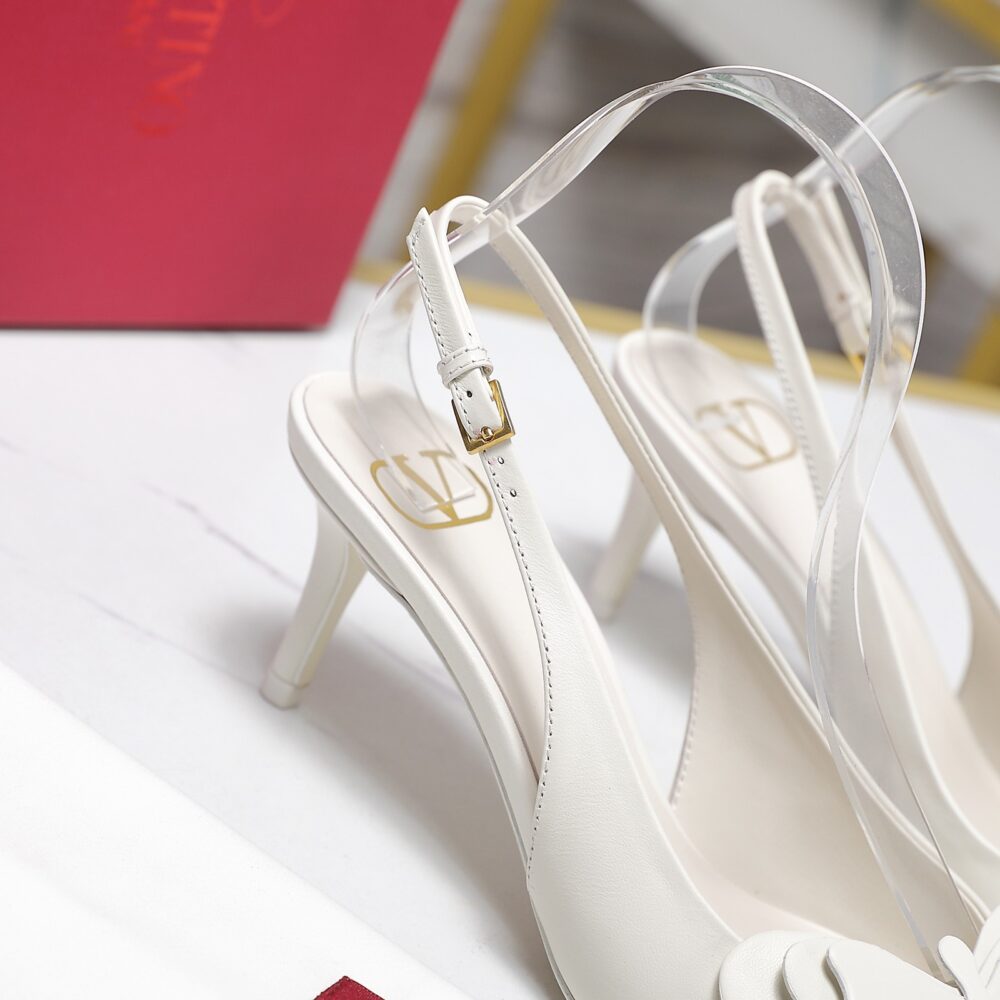 VALENTINO GARAVANI PAPIER PHALÈNE SLINGBACK PUMPS WHITE - Image 6