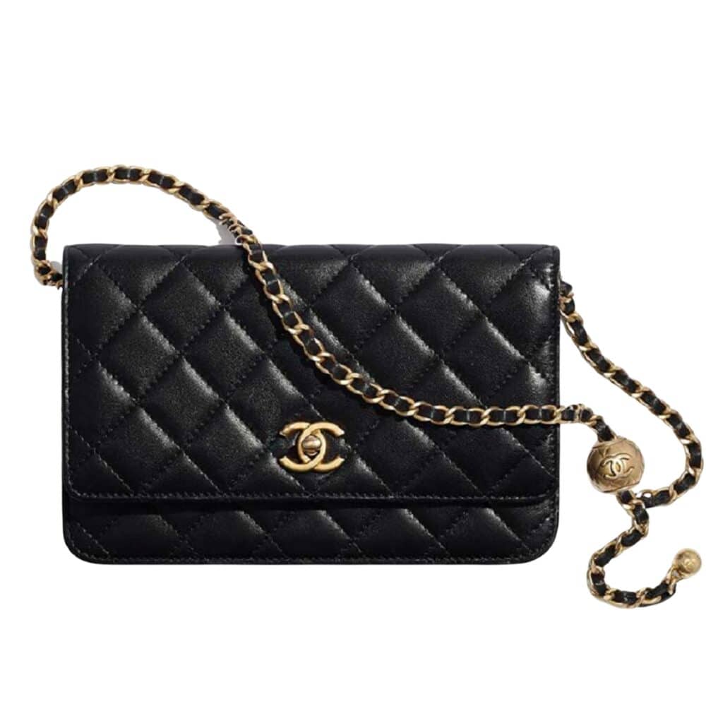 CHANEL CLASSIC WALLET ON CHAIN BLACK 19CM