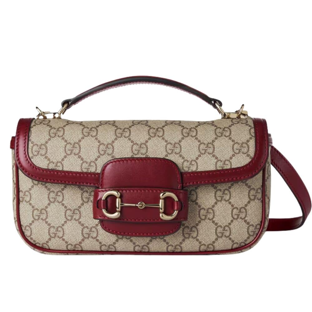 GUCCI HORSEBIT 1955 SOFT SMALL TOP HANDLE BAG ROSSO ANCORA RED 22CM 815206 FAD6M 8759