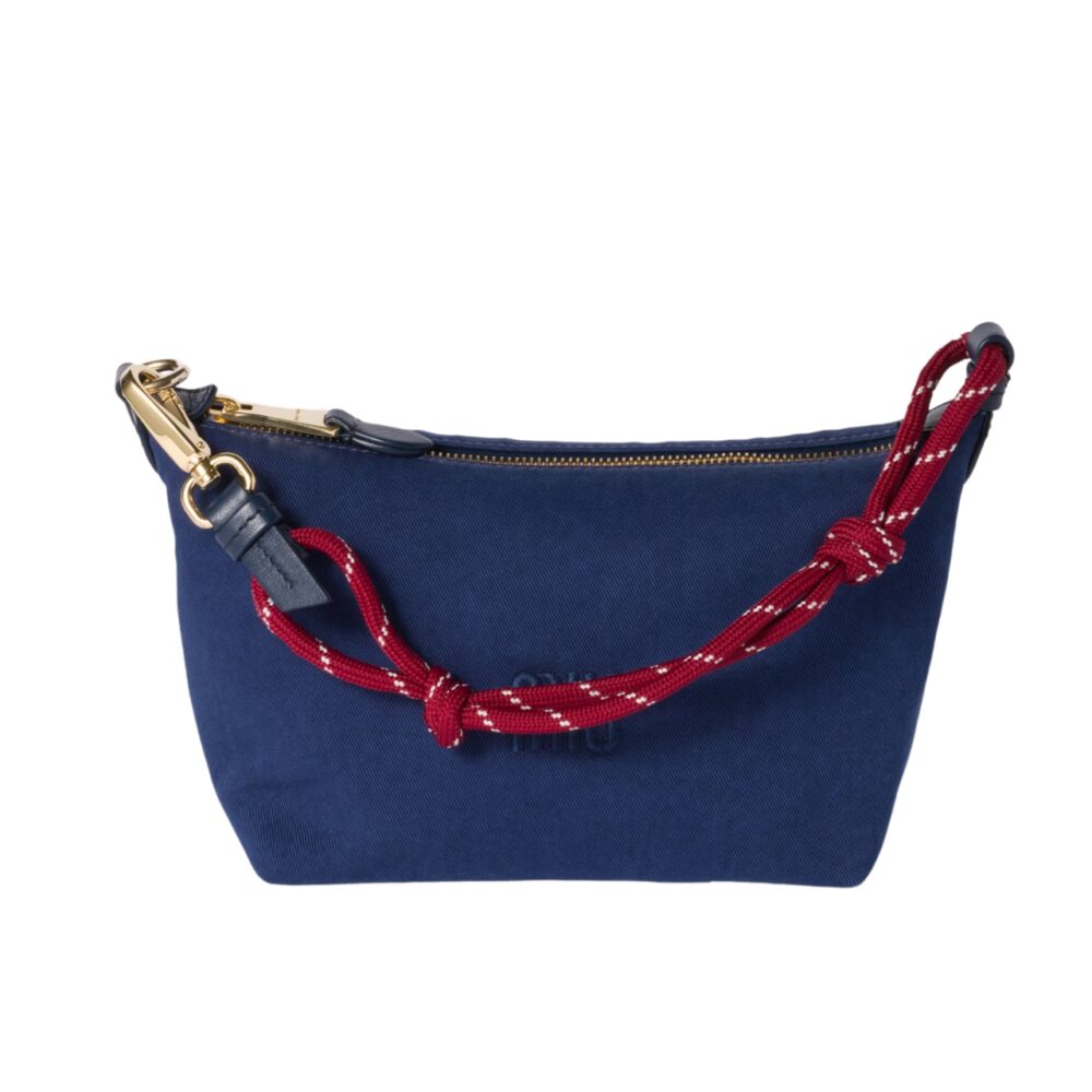 MIUMIU GABARDINE POUCH INDIGO AND AMARANTH 18CM 5NE841 2IA7 F04GM