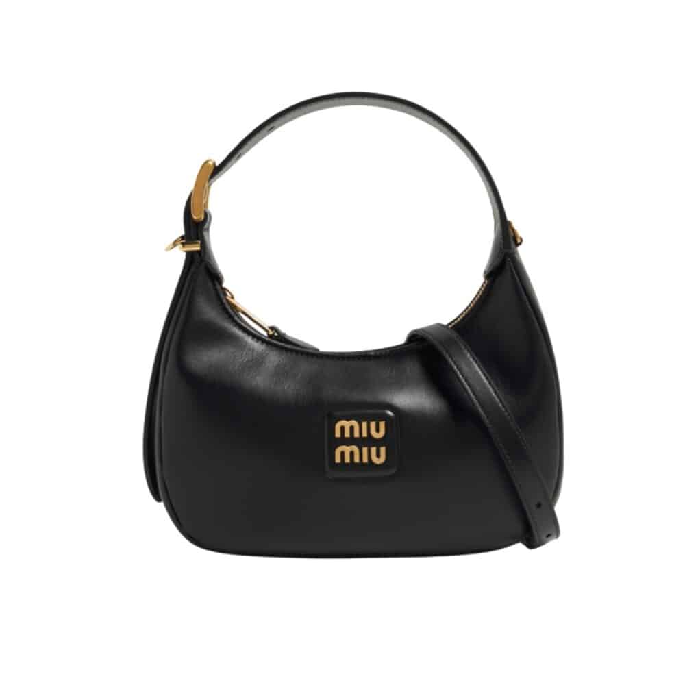 MIUMIU HOBO BAG BLACK 23CM