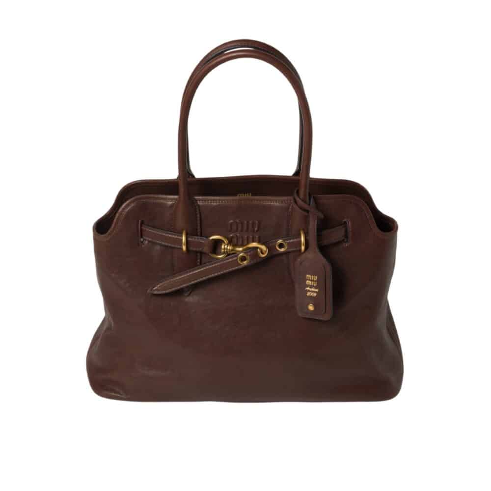 MIUMIU AVENTURE NAPPA BAG BRIARWOOD 41CM 5BG310 2BBL F0NBL V OOO