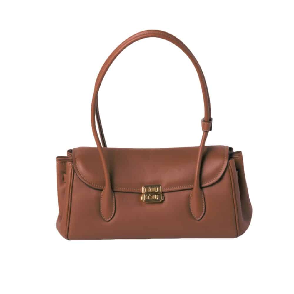 MIUMIU SHOULDER BAG BROWN 28CM