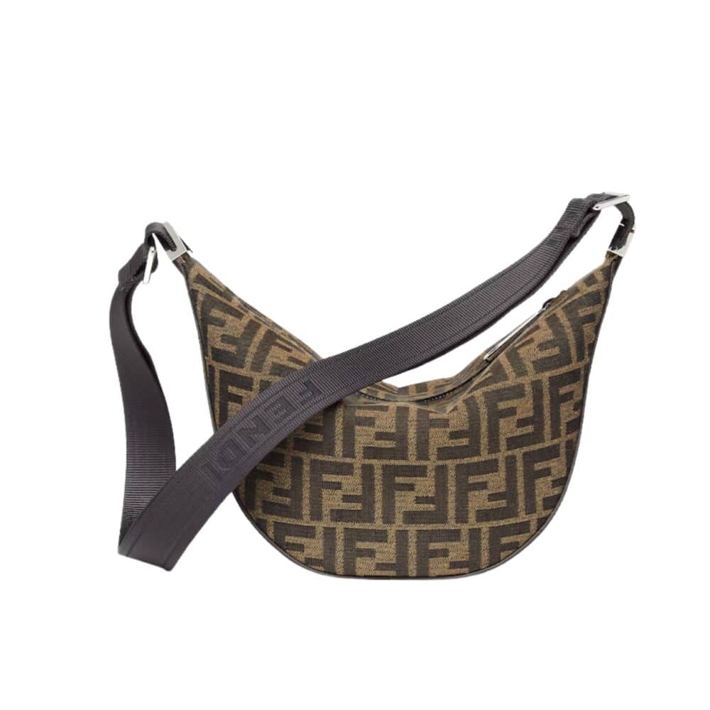 FENDI FF JACQUARD MELON SMALL BROWN 24CM 7VA635ASIQF19KW