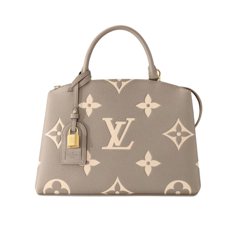 LOUIS VUITTON PETIT PALAIS BICOLOR MONOGRAM EMPREINTE DOVE AND CREAM 28CM M58914