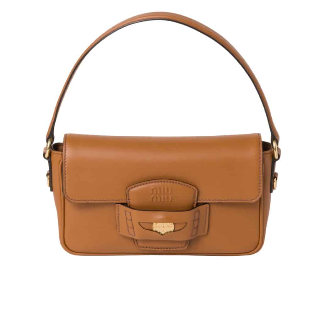 MIUMIU PENNY BAG CHALK COGNAC 24CM  5BD270 ACRM F0046 V OOO