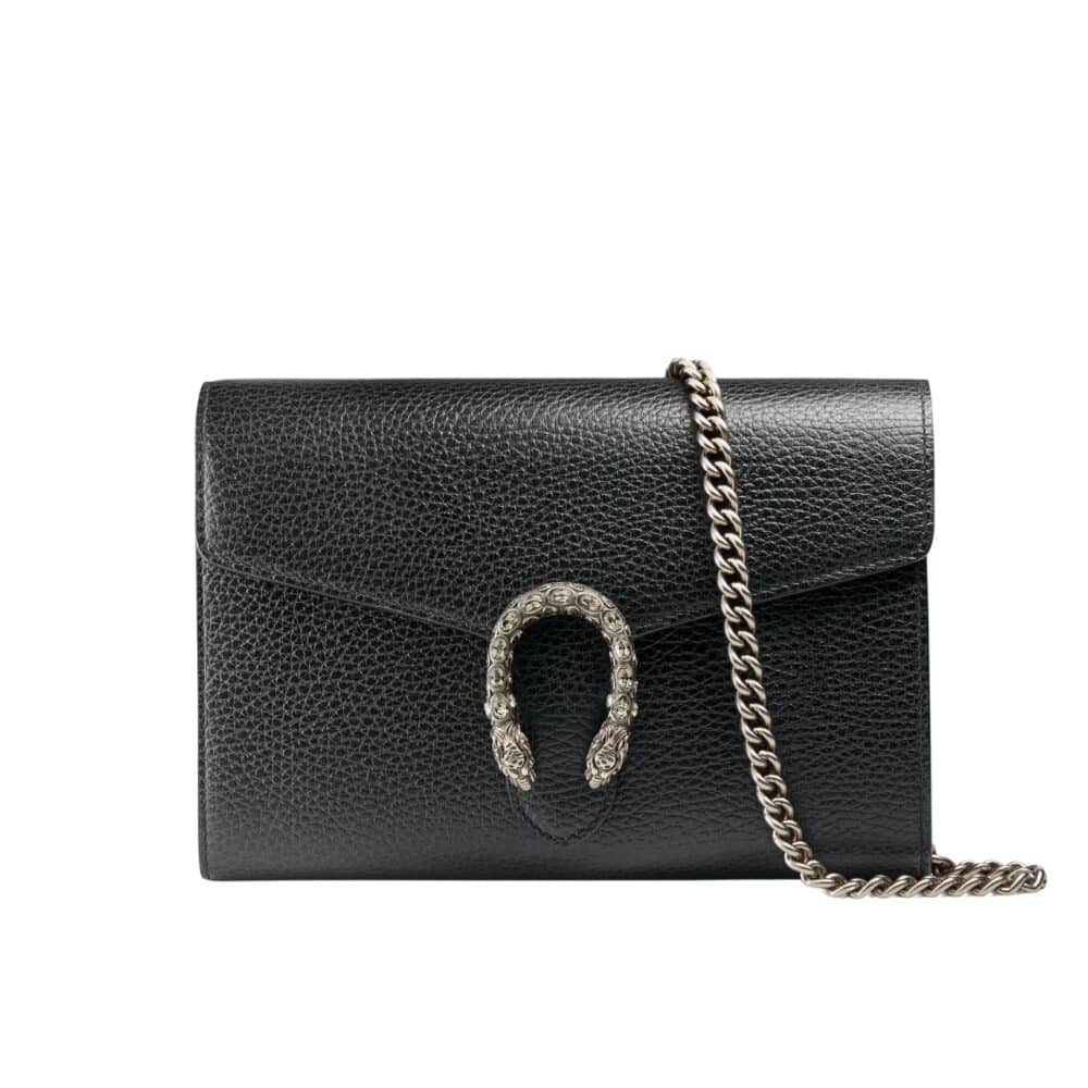 GUCCI DIONYSUS MINI CHAIN WALLET BLACK 20CM 401231 CAOGN 8176