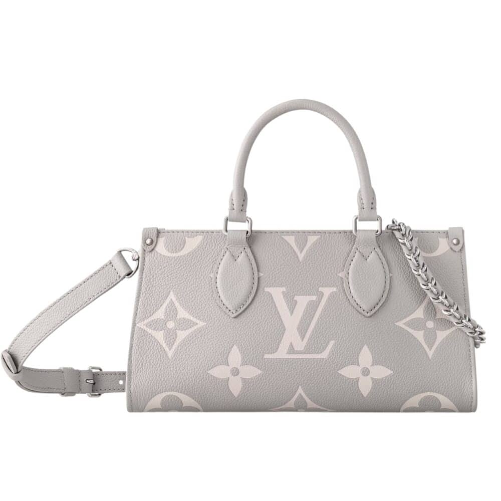 LOUIS VUITTON ONTHEGO EAST WEST BICOLOR MONOGRAM EMPREINTE LEATHER GREY 25CM M14213