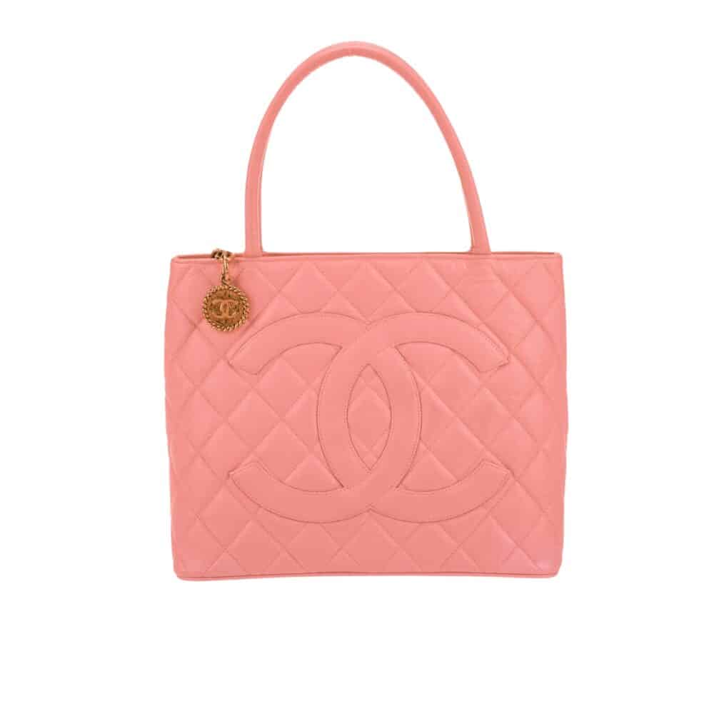 CHANEL CAVIAR MEDALLION TOTE PINK 30CM