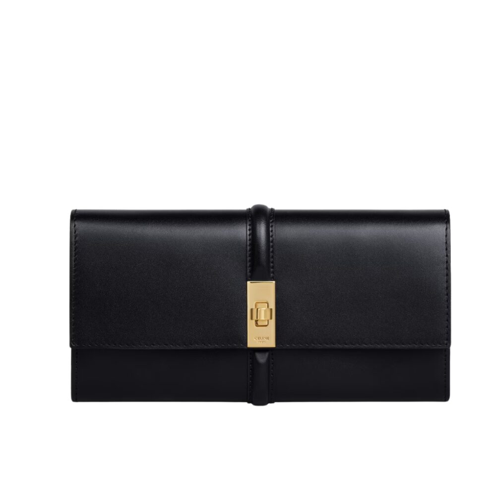 CELINE LARGE WALLET 16 IN SATINATED BLACK 19CM 10M033CQ7 38NO