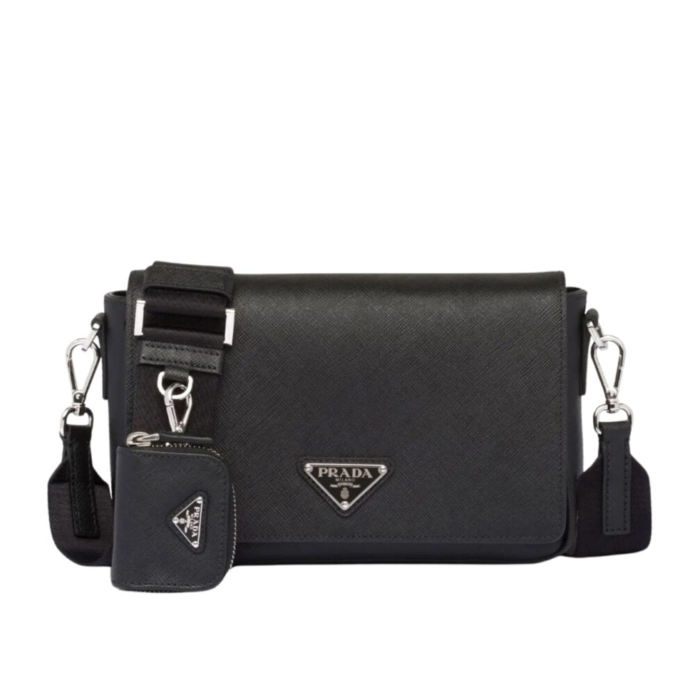 PRADA SAFFIANO LEATHER SHOULDER BAG 22CM