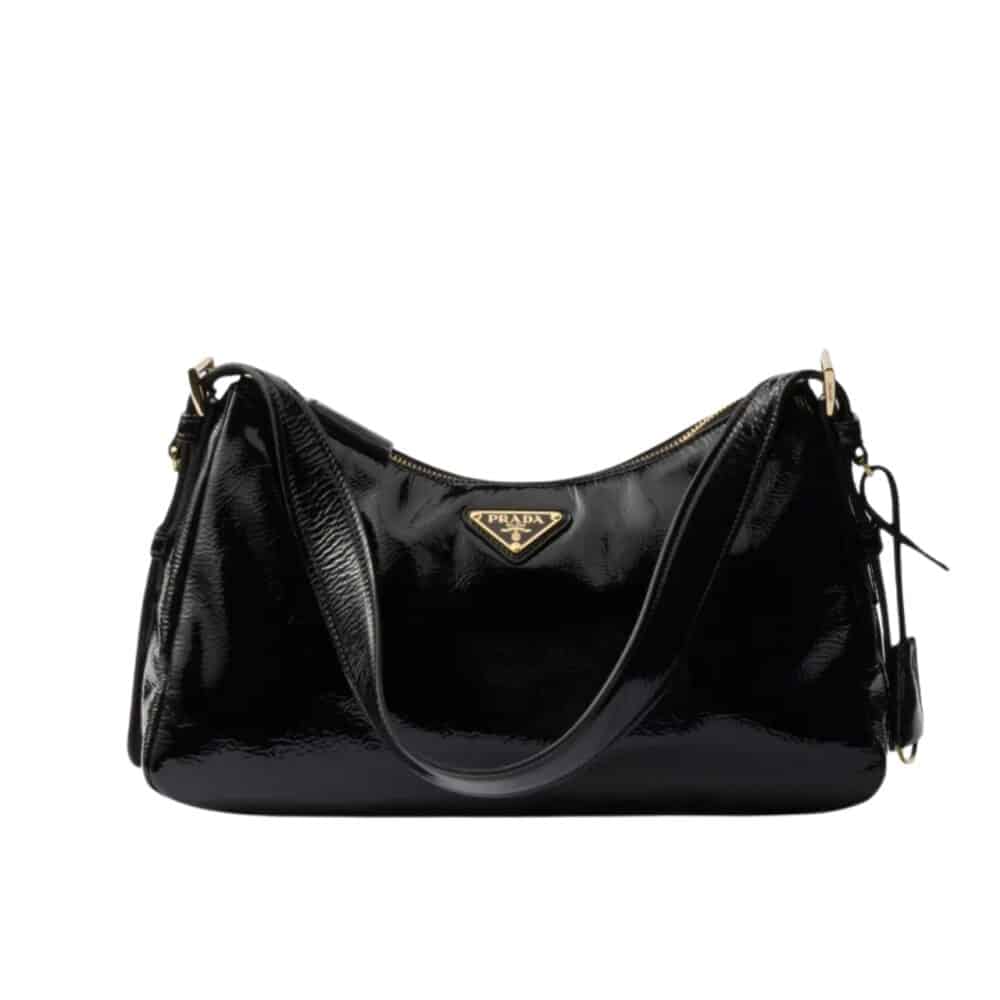 PRADA MEDIUM AIMÉE SHOULDER BAG BLACK 30CM