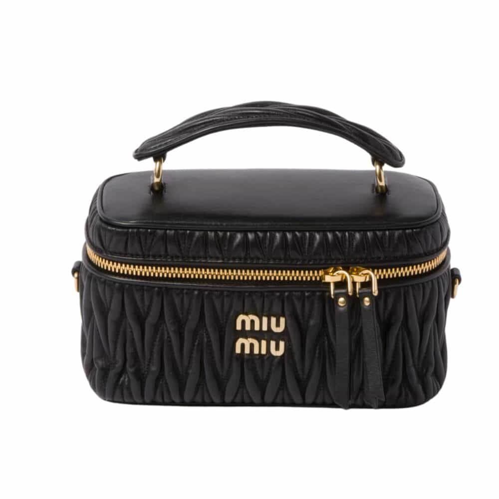 MIUMIU MATELASSÉ NAPPA SHOULDER BAG BLACK 19CM 5BH226 N88 F0002 V OOO