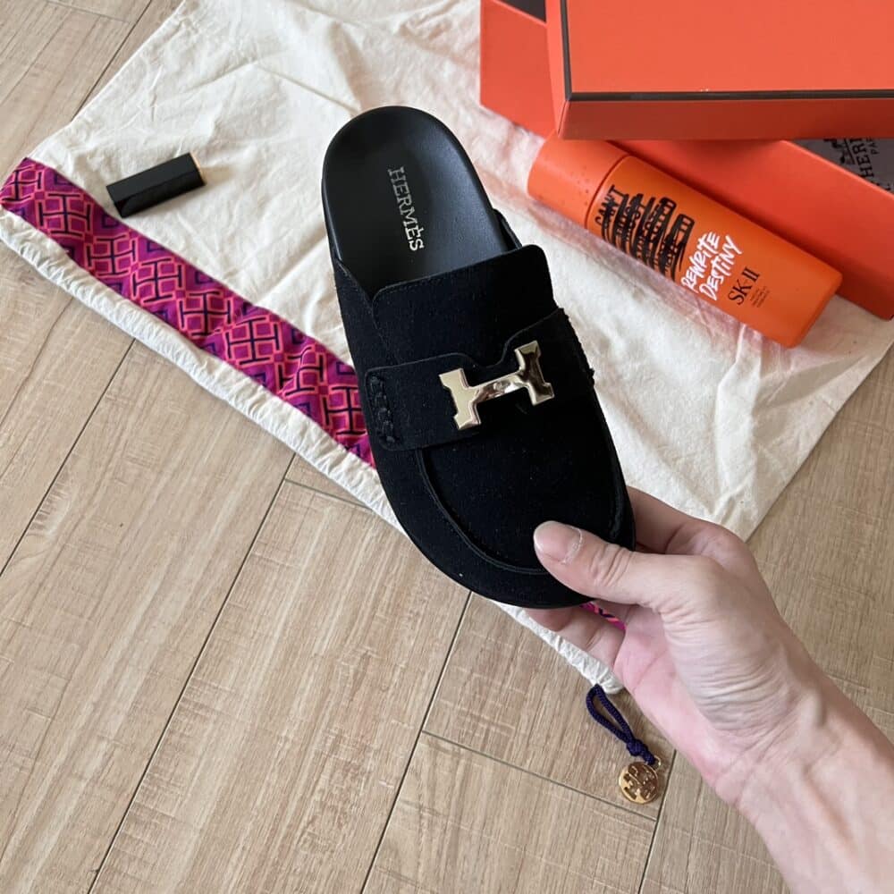 HERMÈS GO MULE H SANDAL IN BLACK - Image 4