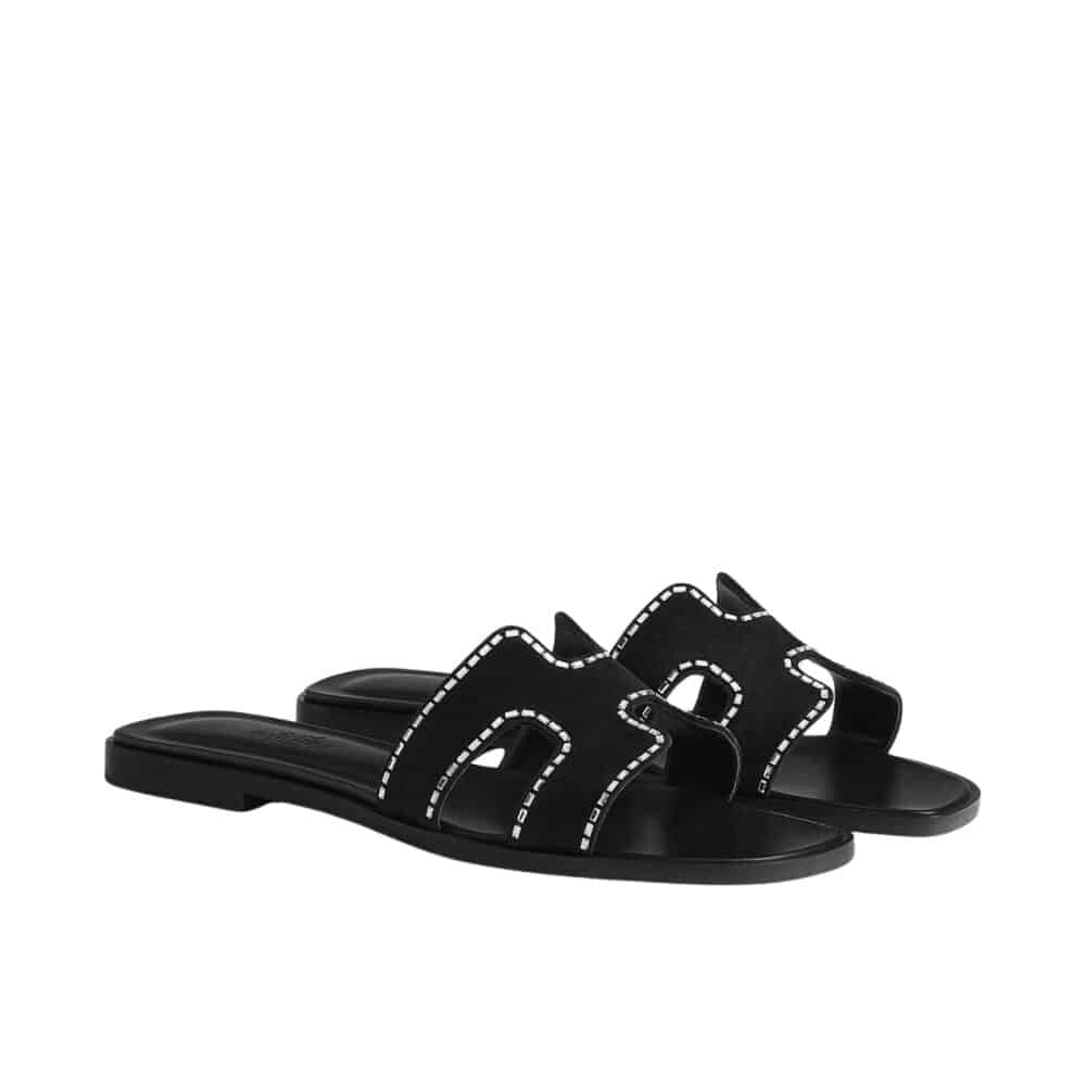 HERMES ORAN SANDAL NOIR H232161ZV02350