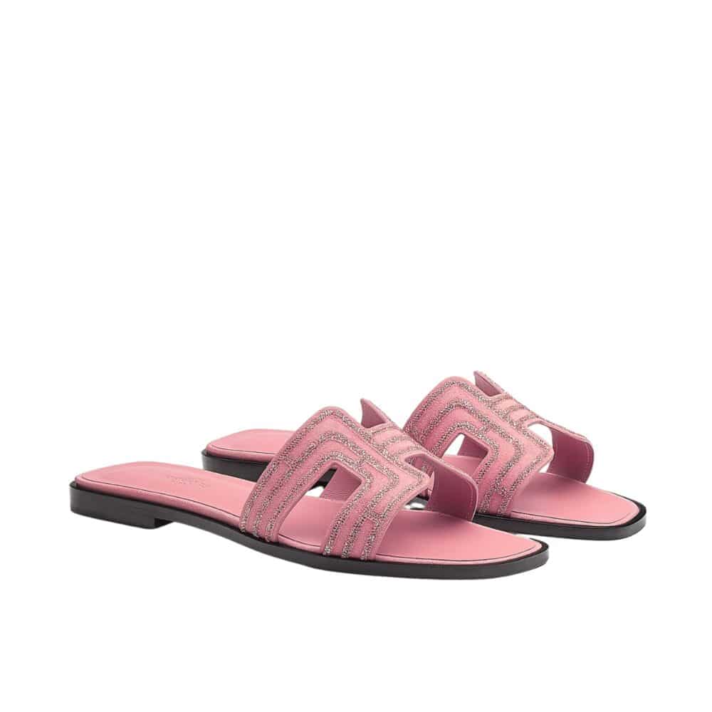 HERMES ORAN SANDAL ROSE AUBE H212010Z 9M380