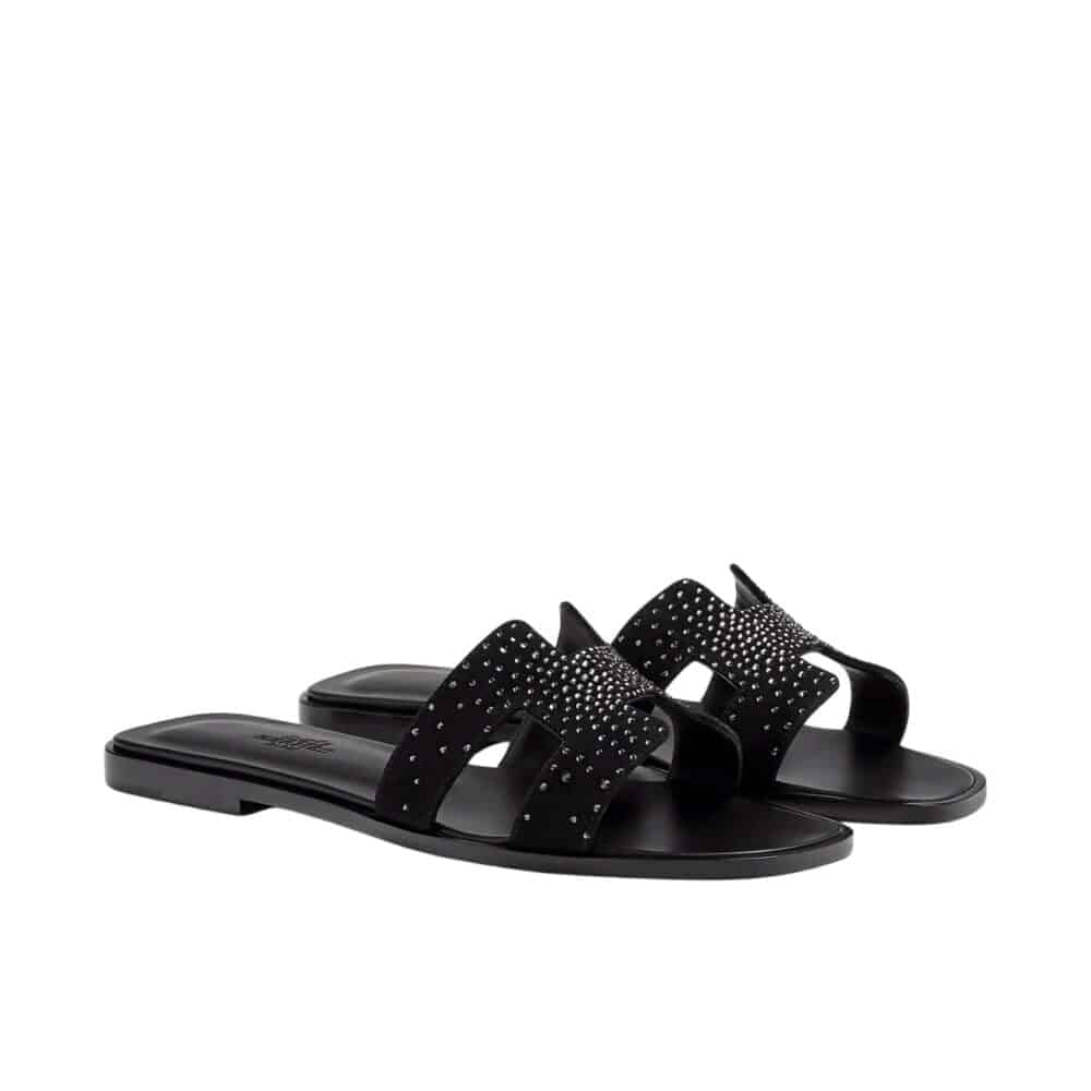 HERMES ORAN SANDAL NOIR H222108Z 02360