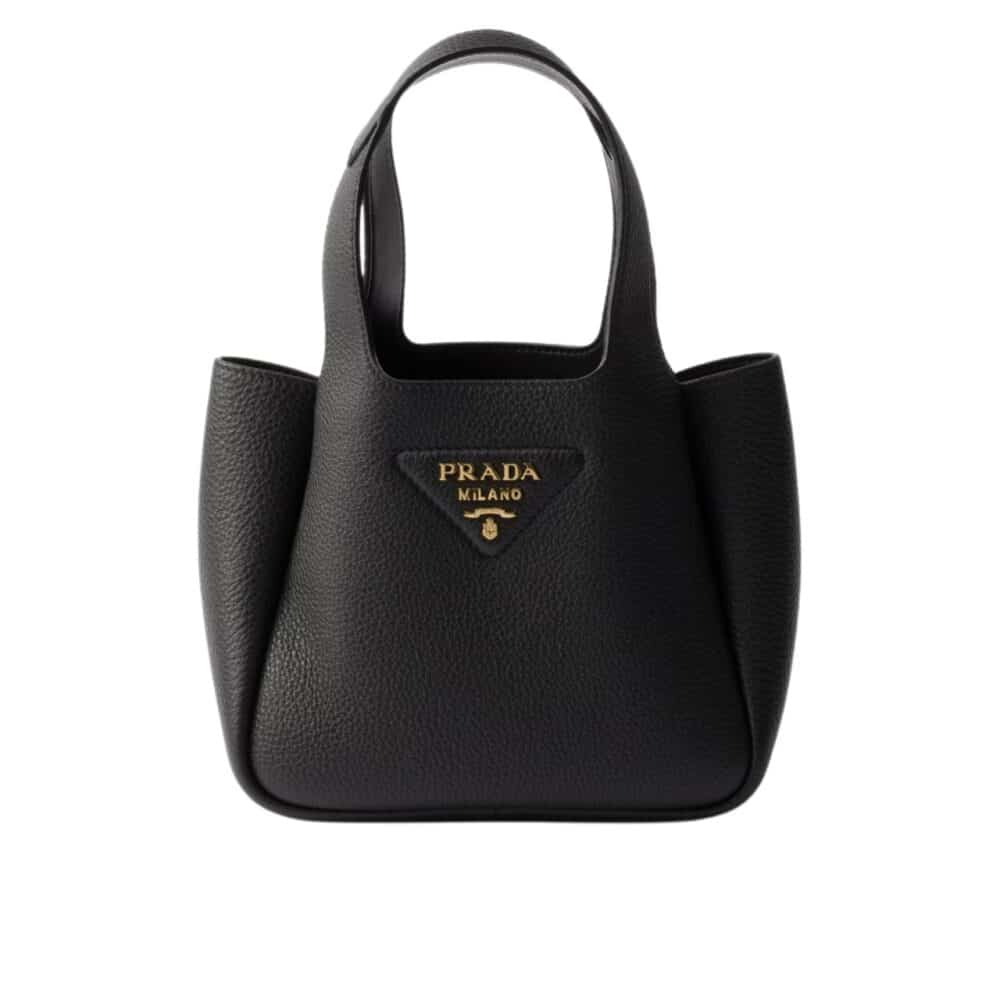 PRADA LEATHER MINI HANDBAG BLACK 18CM 1BA349 2DKV F0632 V ONO