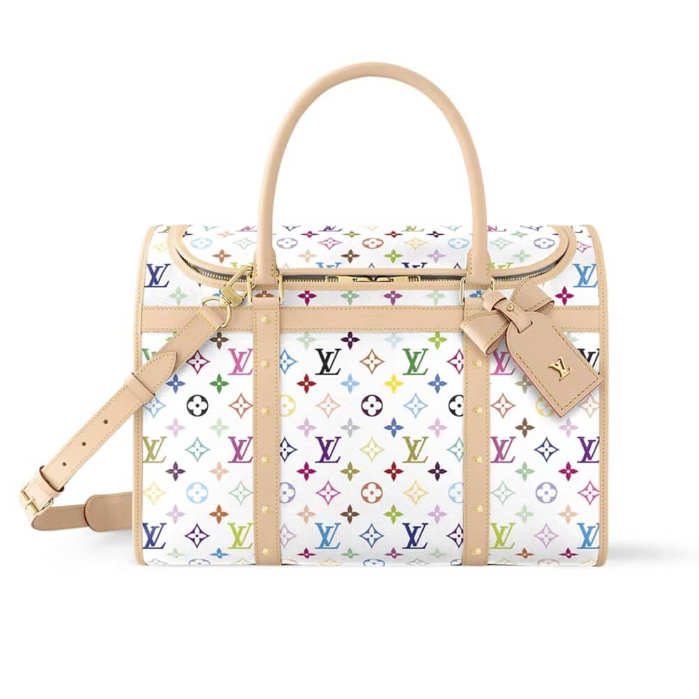 LOUIS VUITTON X TAKASHI MURAKAMI DOG BAG MULTICOLORE BLANC 40CM M13741