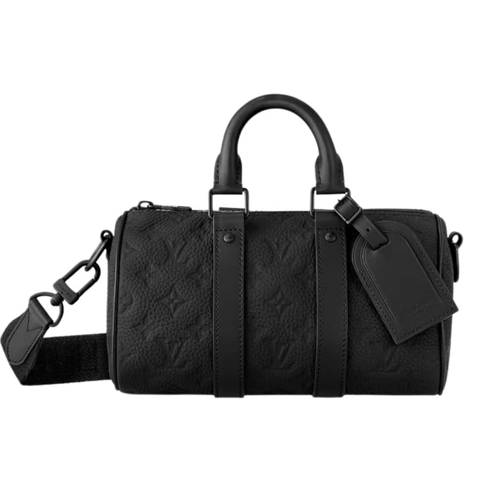 LOUIS VUITTON KEEPALL BANDOULIÈRE 25 MONOGRAM TAURILLON BLACK 24CM M20900